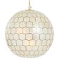 Creative Coop Simone 20" Pendant with Pearly White Shade in Antique Gold, , large