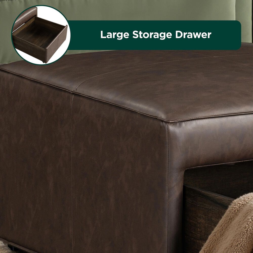 Lifestyle Solutions Hailey Storage Ottoman in Brown, , large