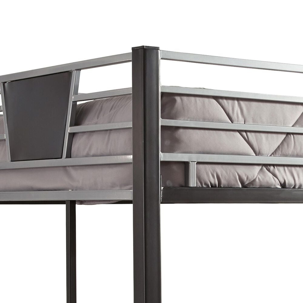 Ashley Dinsmore Twin over Twin Bunk Bed with Ladder in Black/Gray, , large