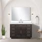 Lexora Home Abbey 48" Single Bathroom Vanity in Brown Oak with 2 cm White Cultured Marble Top and Rectangular Sink, , large