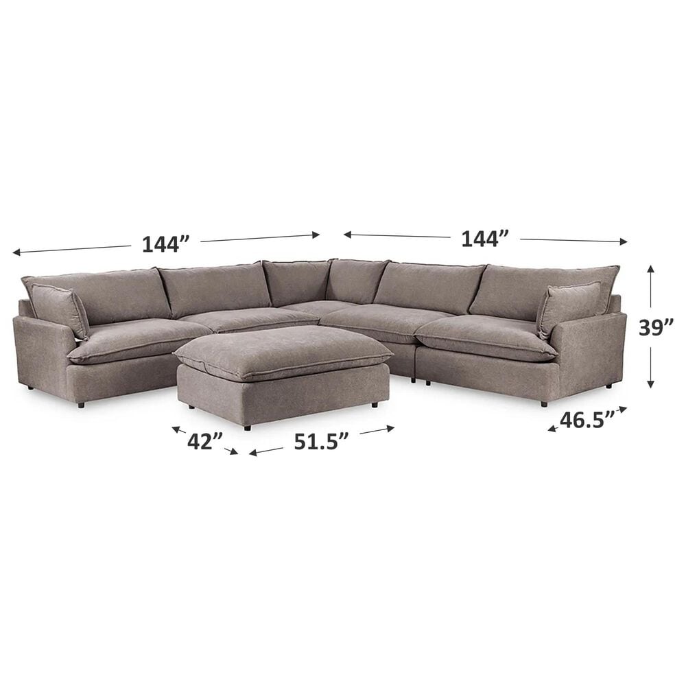 Classic Home Caplan 6-Piece Sectional in Elite Charcoal, , large