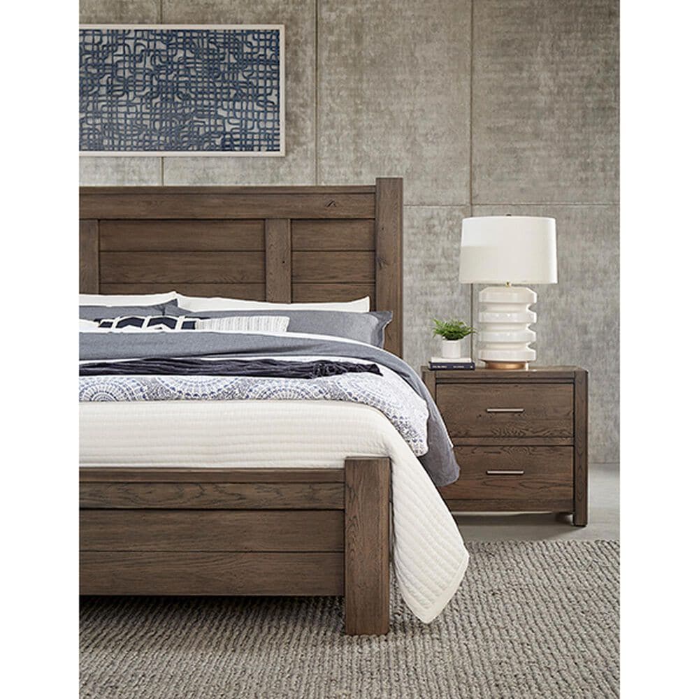 Viceray Collections Crafted Oak 2-Drawer Nightstand in Aged Gray, , large