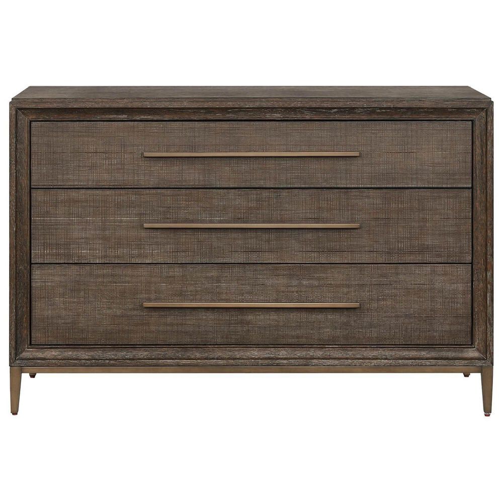 Furniture Worldwide Montclair 3 Drawer Chest in Cocoa and Smoked Gold, , large