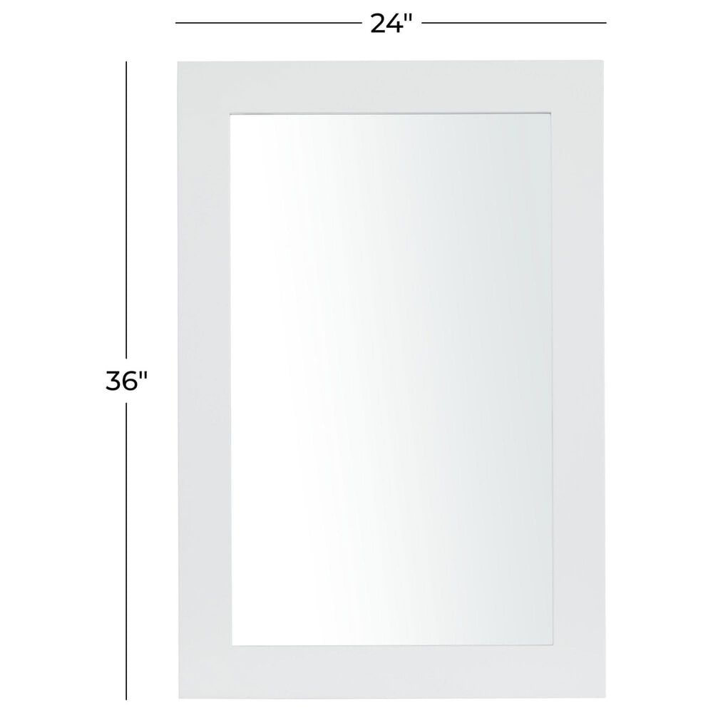 Maple and Jade 36&quot; Wood Rectangular Minimalistic Wall Mirror in Matte White, , large