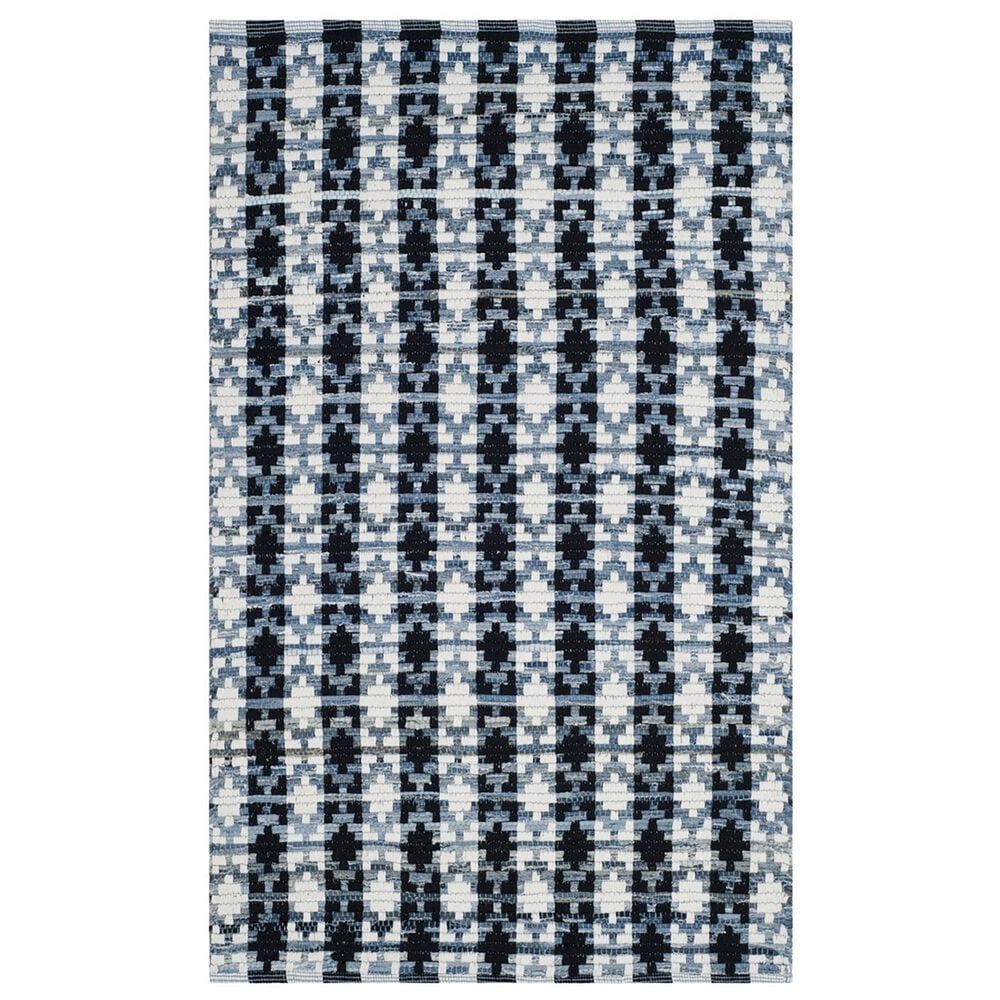 Safavieh Montauk Southwestern 4" x 6" Ivory, Blue and Black Area Rug, , large