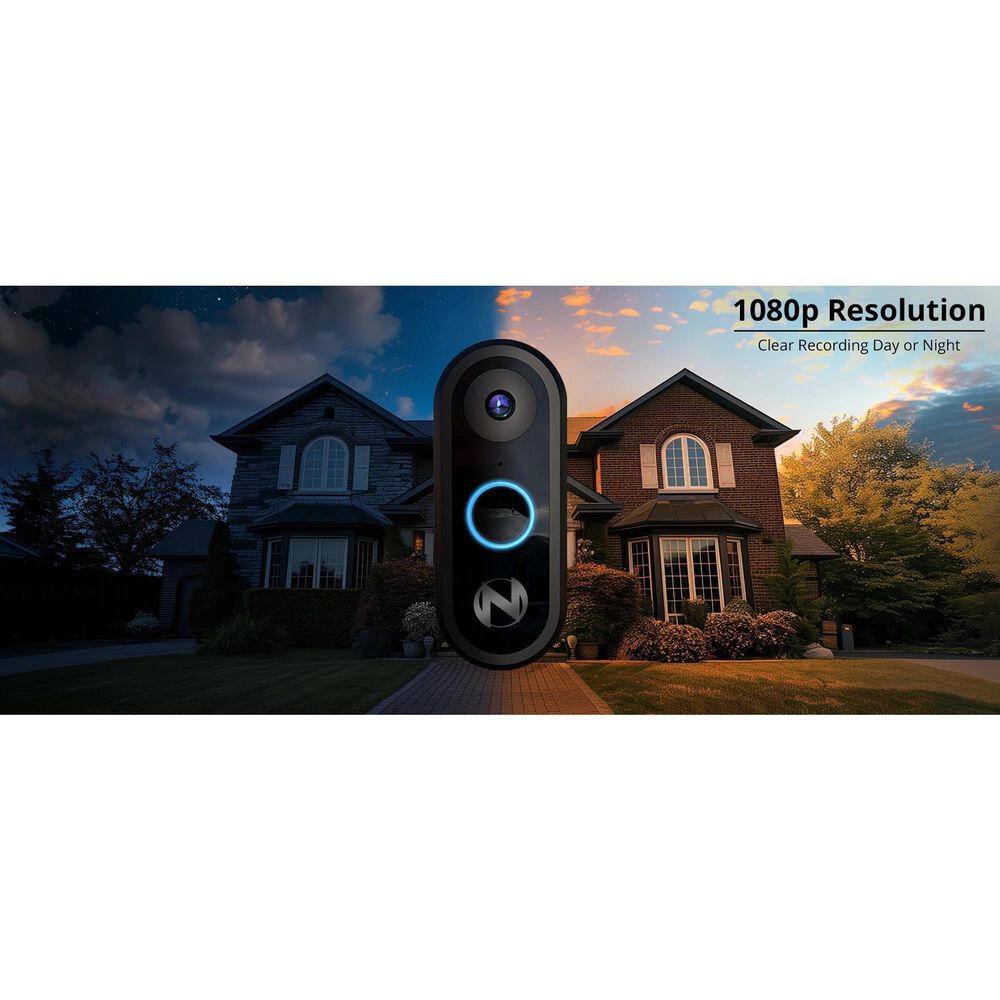 Night Owl 1080p Video Doorbell - Wired - Black, , large
