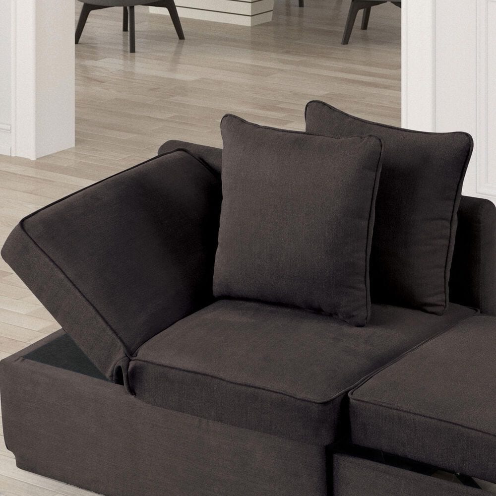 Furniture of America Woburn Convertible Chaise Lounger with Caster in Gray, , large