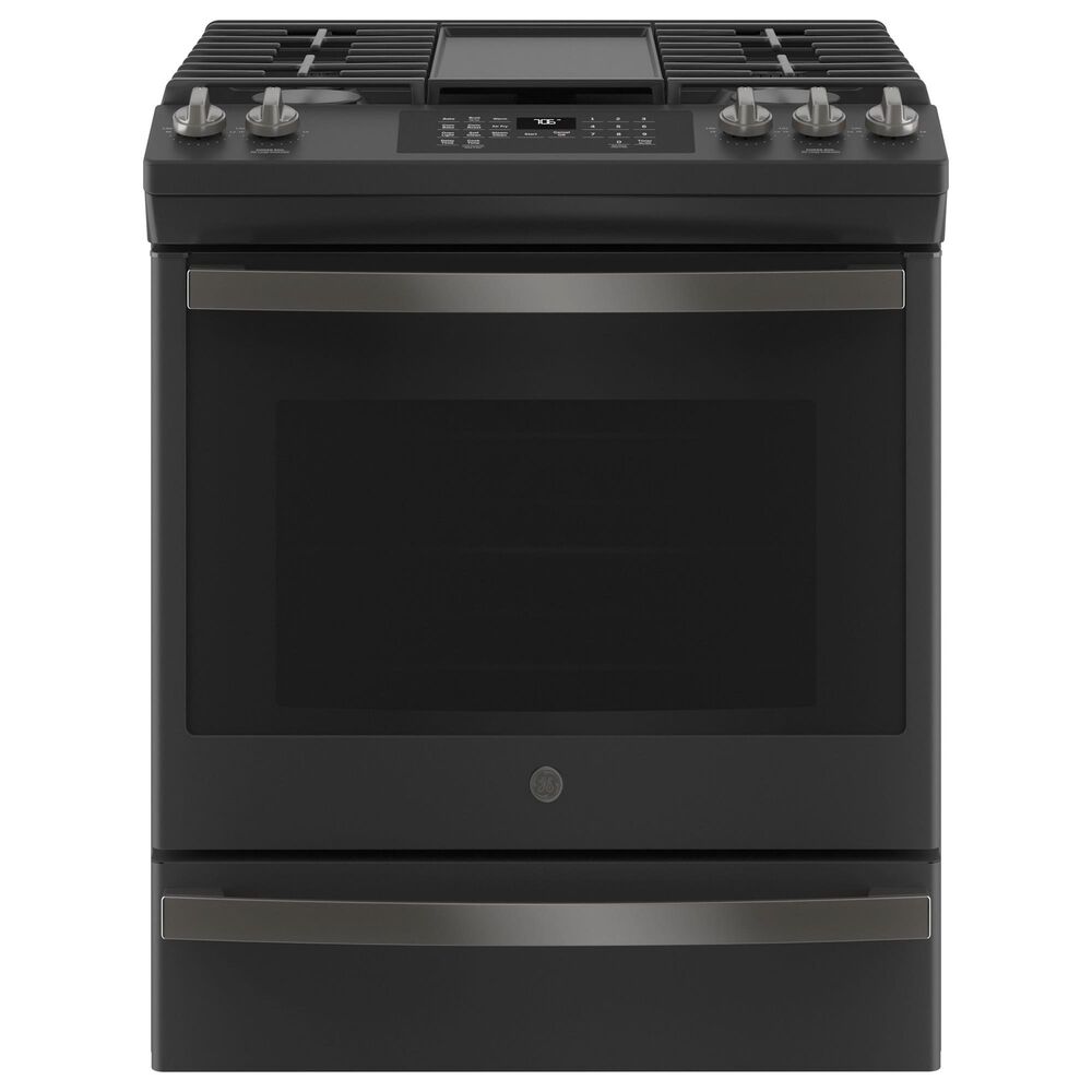 GE Appliances 30" Slide-In Front Control Convection Gas Range with No Preheat Air Fry in Black Slate, , large
