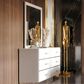 New Heritage Europa 6 Drawer Dresser and Mirror in White, , large