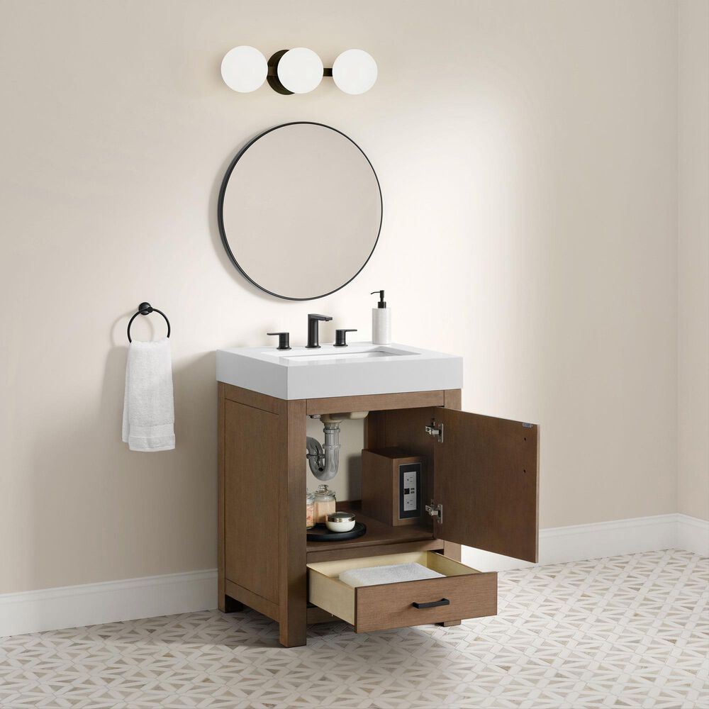37B Alanya 24" Single Bathroom Vanity in Walnut Drift with White Composite Stone Top, , large