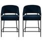 Linon Home Decor Prestwick Counter Stool with Navy Cushion in Black (Set of 2), , large