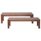 Hearth and Haven 3-Piece Outdoor Courtyard Table and Bench Set in Dark Brown, , large