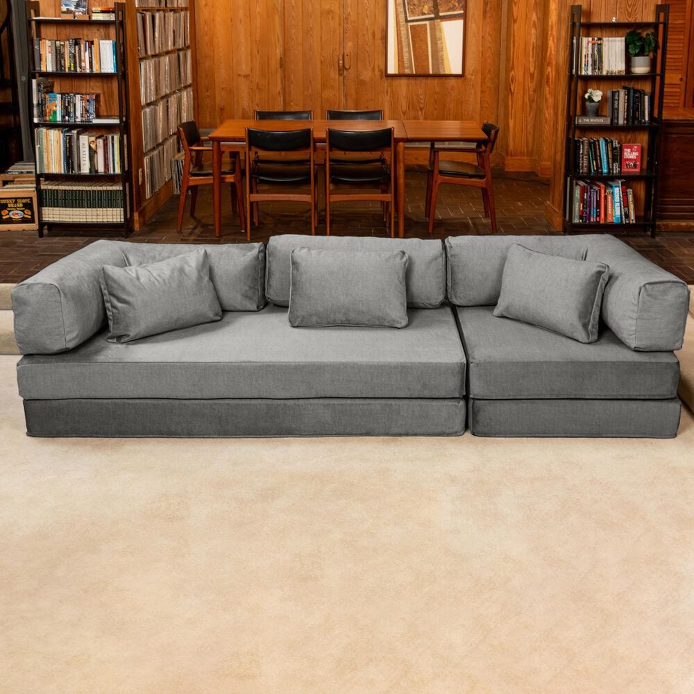 Jaxx Unsofa Stationary Sofa in Elephant Dark Grey Velvet, , large