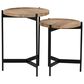 Linon Home Decor Evanston 2-Piece Nesting Table Set in Natural and Black, , large
