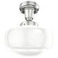 Hunter Saddle Creek 10" 1-Light Pendant with White Shade in Brushed Nickel, , large