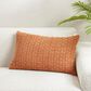 Saro Waffle Weave 16" x 24" Throw Pillow in Rust, , large