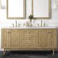 James Martin Vanities Laurent 72" Double Bathroom Vanity in Light Natural Oak with 3 cm Arctic Fall Solid Surface Top and Rectangular Sinks, , large