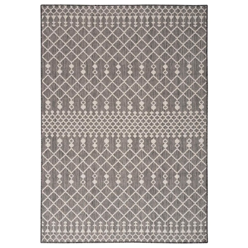 Nourison Positano Southwestern Charcoal 7" x 10" Indoor/Outdoor Area Rug, , large