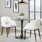 LumiSource Renee Upholstered Contemporary Chair in Black Metal and White Faux Leather by LumiSource, , large