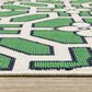 Oriental Weavers Havana Ivory and Green 1"10" x 7"3" Indoor/Outdoor Runner, , large