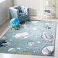 Safavieh Carousel 4" x 6" Teal and Ivory Kids Area Rug, , large
