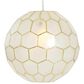 Creative Coop Simone 12" Pendant with Pearly White Shade in Antique Gold, , large