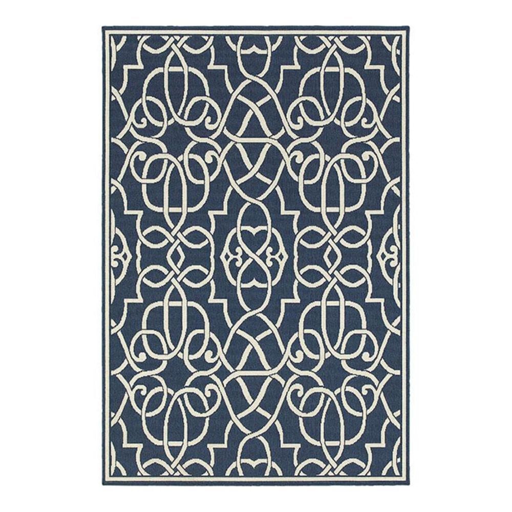 Oriental Weavers Meridian 2205B 6"7" x 9"6" Navy Area Rug, , large