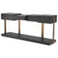 Eichholtz Nerone Console Table in Charcoal Grey and Brushed Brass, , large