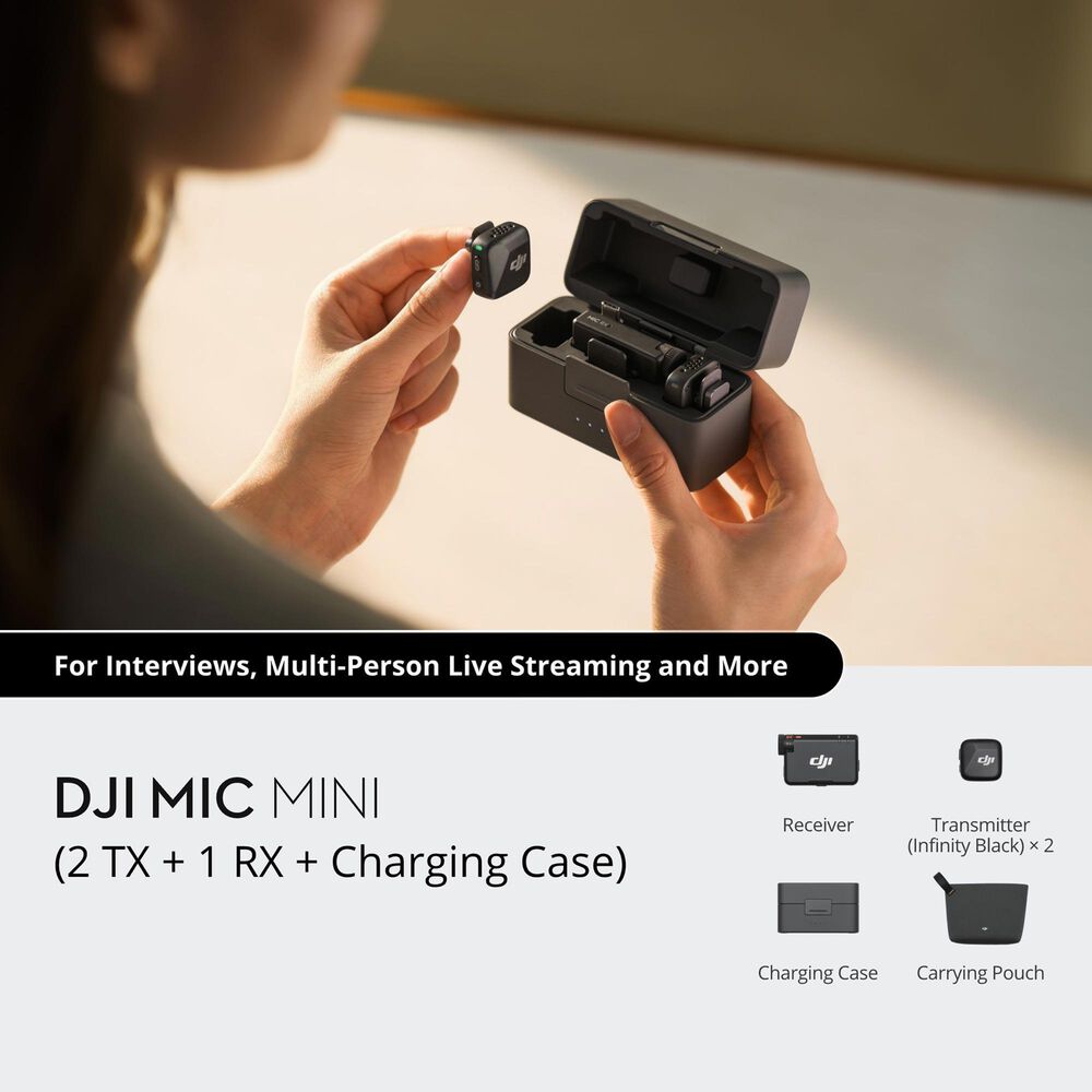 DJI Mic Mini &#40;2 TX + 1 RX + Charging Case&#41; in Black, , large