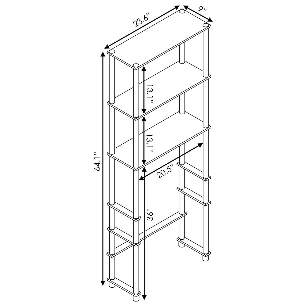 HOMLUX Turn-N-Tube 3-Shelf Over The Toilet Storage Space Saver in Espresso and Black, , large