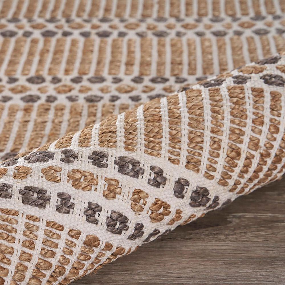 L&amp;R Resources Natural Fiber Striped 5&#39; x 7&#39;9&quot; Ivory Gray Area Rug, , large