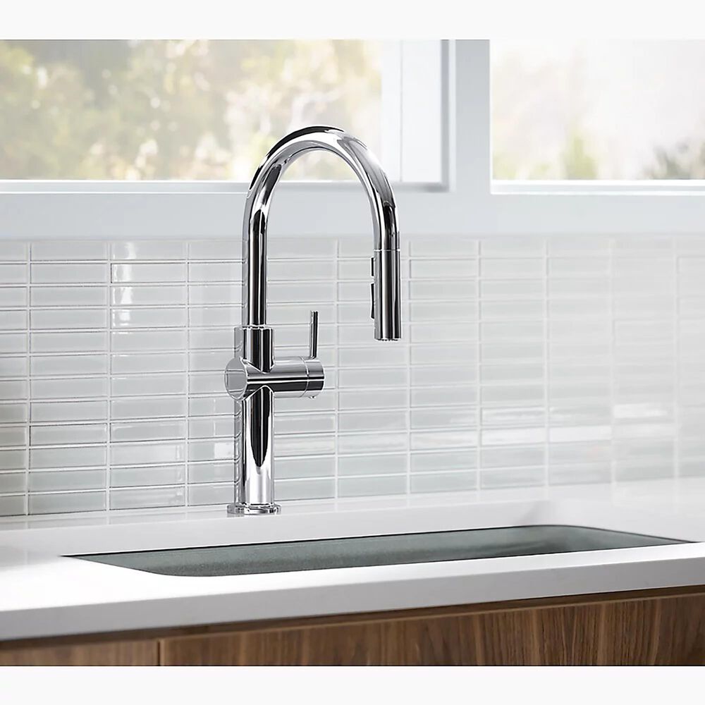 Kohler Crue Pull Down Kitchen Sink Faucet in Polished Chrome, , large