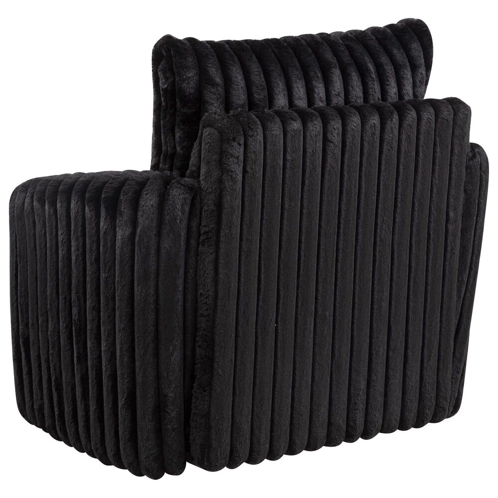 Coaster Sarco Swivel Accent Arm Chair in Black, , large