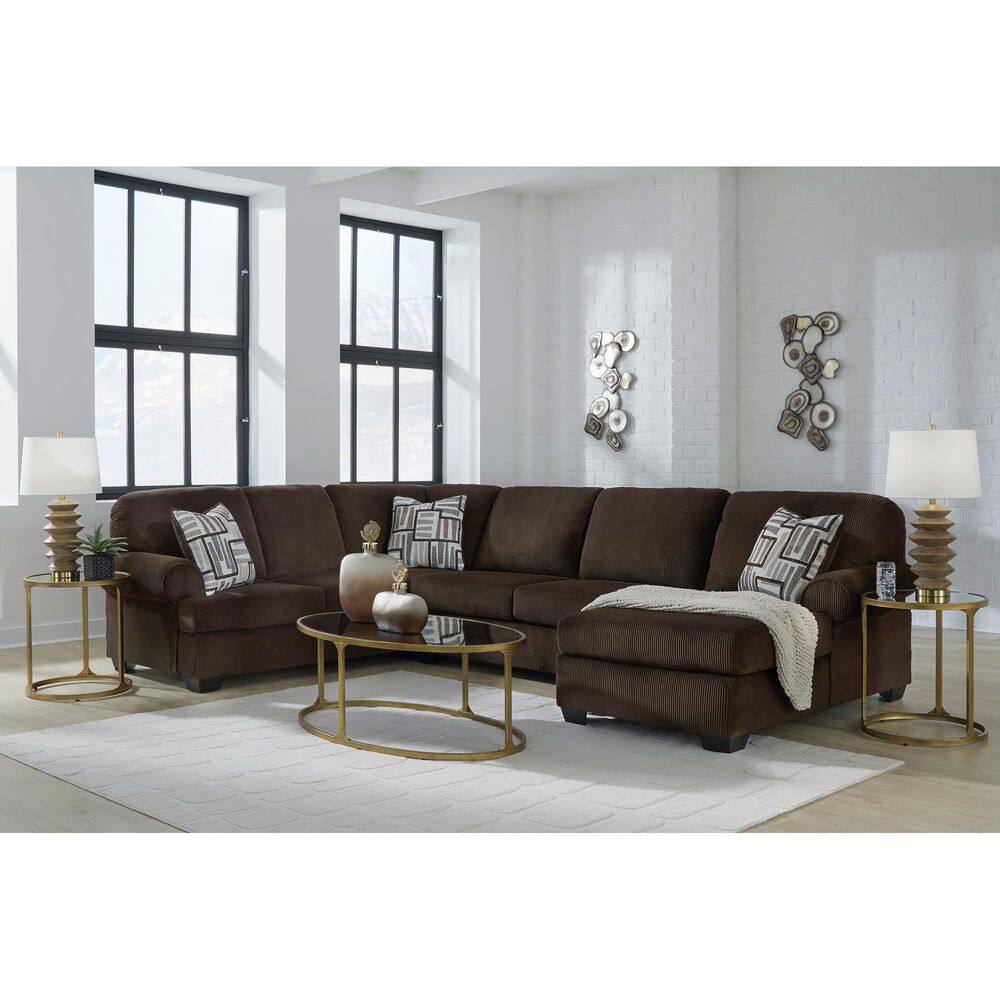 ASHLEY Kimlee 3-Piece Stationary Right Arm Facing Sectional with Chaise in Chocolate, , large