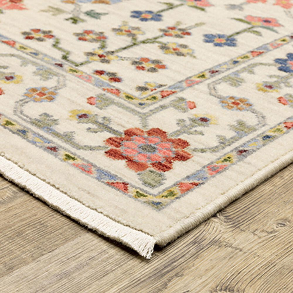 Oriental Weavers Lucca Floral Dance 6&#39;7&quot; x 9&#39;6&quot; Ivory Area Rug, , large