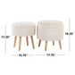 Lumisource Tray Plush 2-Piece Storage Ottoman Set in Cream, , large