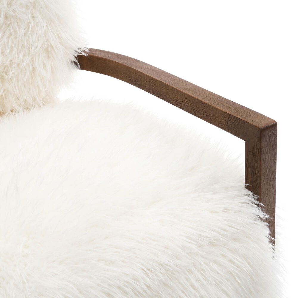 Furniture of America Lumir Long-Haired Accent Chair in White, , large