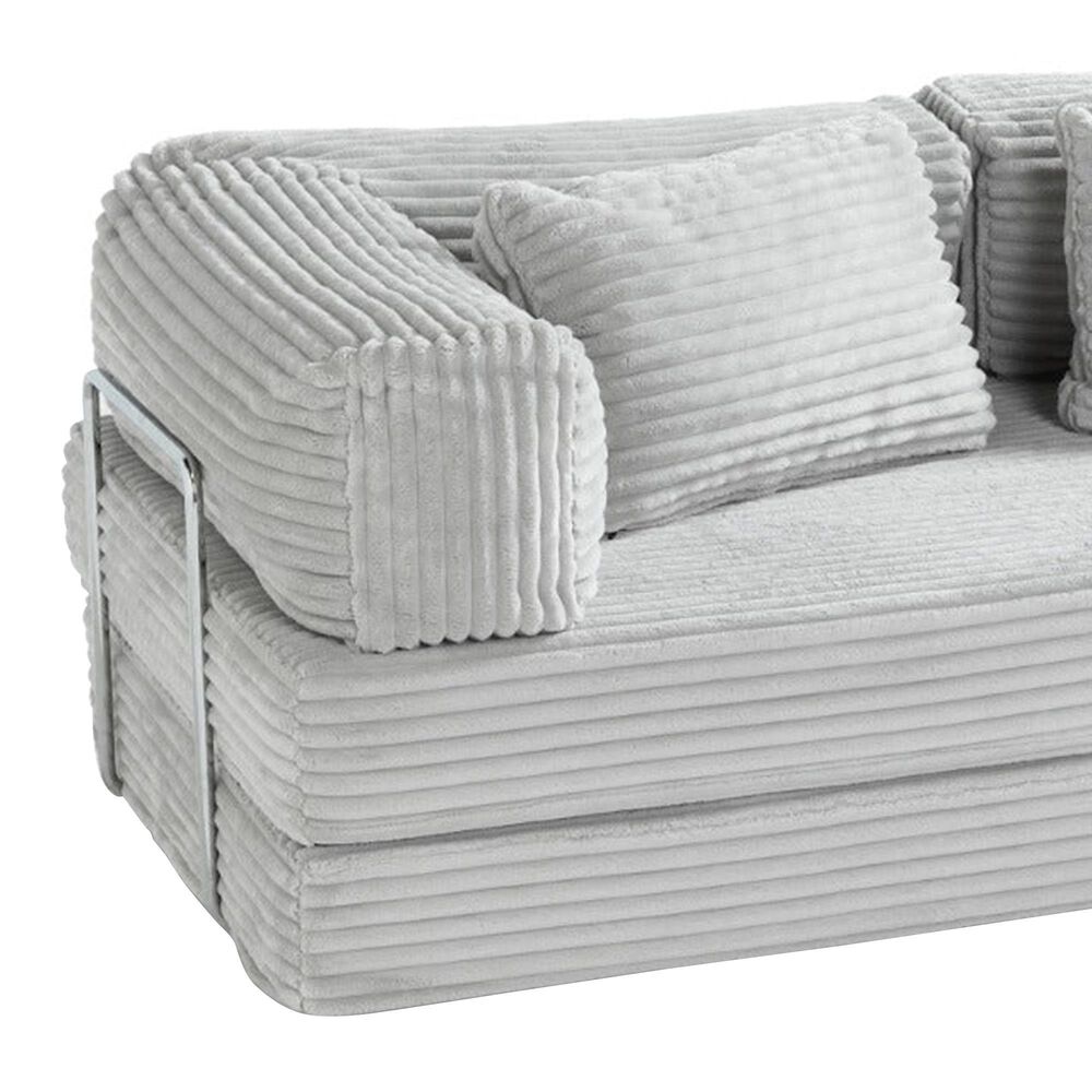 Jaxx Unsofa Stationary Loveseat in Light Grey, , large