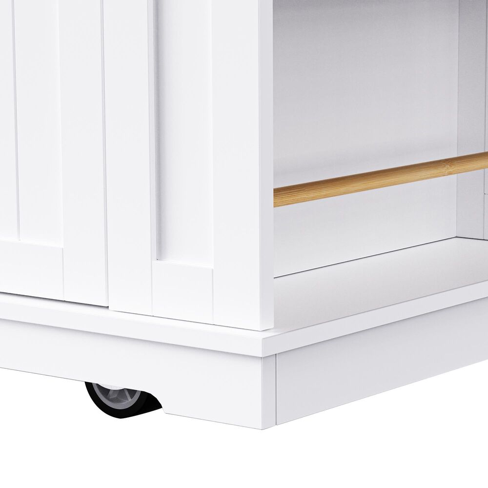 HOMLUX 3-Piece 48" Kitchen Island Set in White, , large