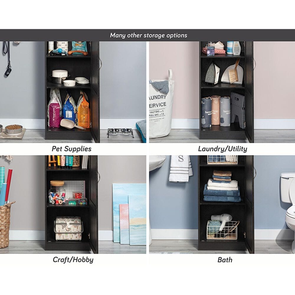 Sauder 4-Shelf Storage Cabinet in Raven Oak, , large