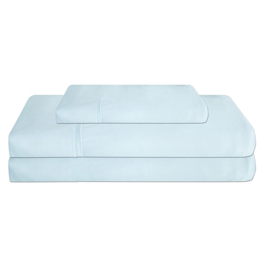 Elite Home Products 310 Thread Count Twin Organic Cotton Sheet Set in Blue, , large