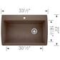 Blanco Diamond 34" Super Single Dual Mount Kitchen Sink in Cafe, , large