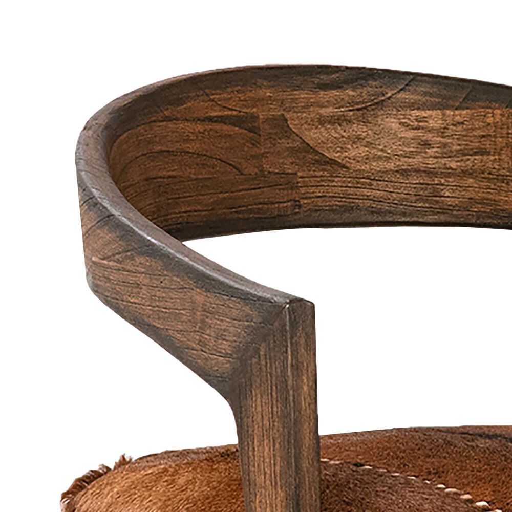 Blue Sun Designs Liara Arm Chair in Mindi Wood and Goat Hide , , large