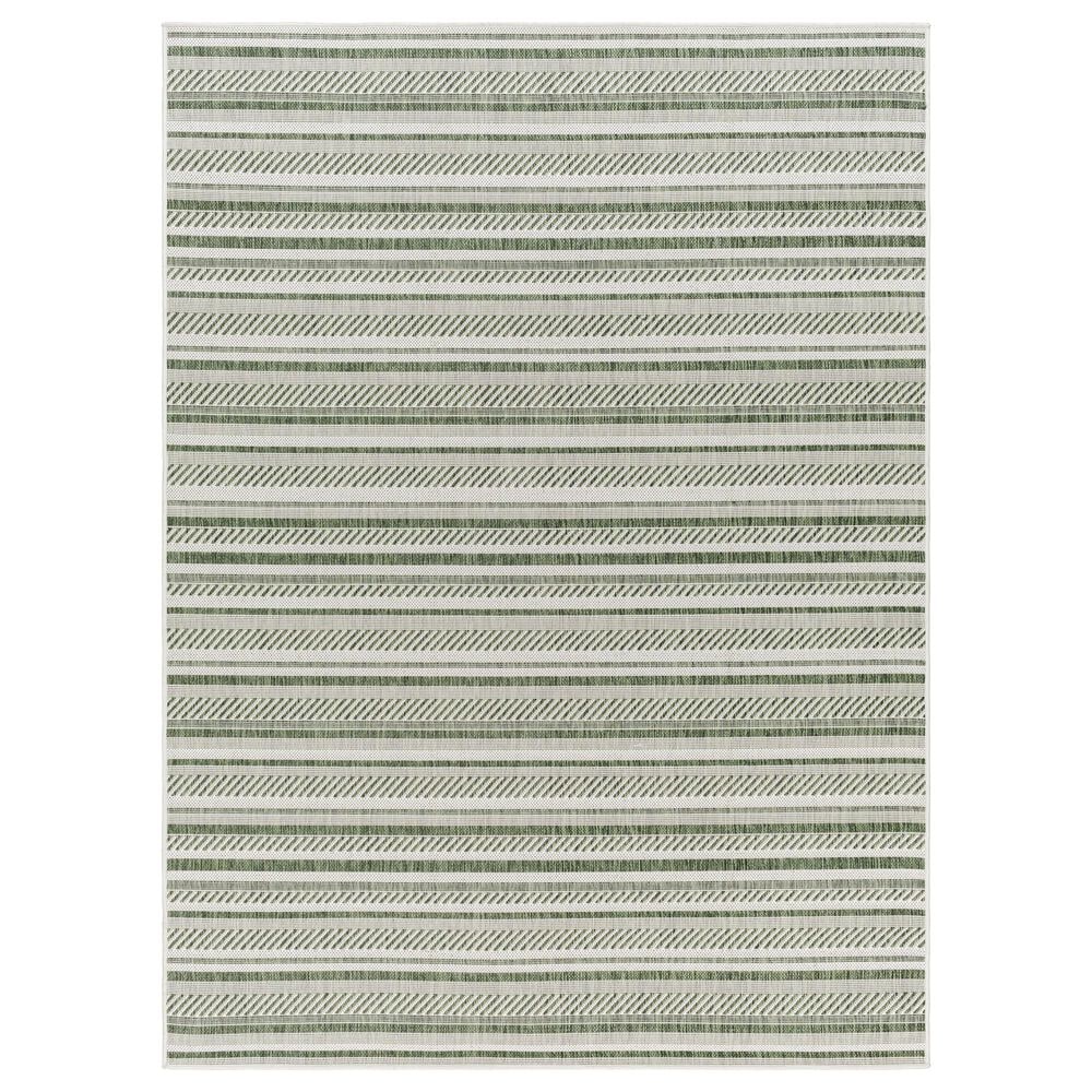 Surya Eagean EAG-2422 Grass Green, Ivory, Dark Green and Seafoam 8&#39;10&quot; x 12&#39; Indoor/Outdoor Area Rug, , large