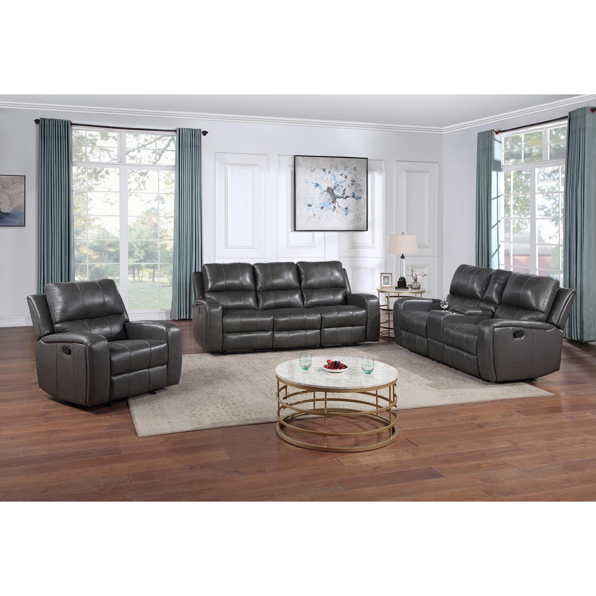 Dark gray clearance reclining loveseat