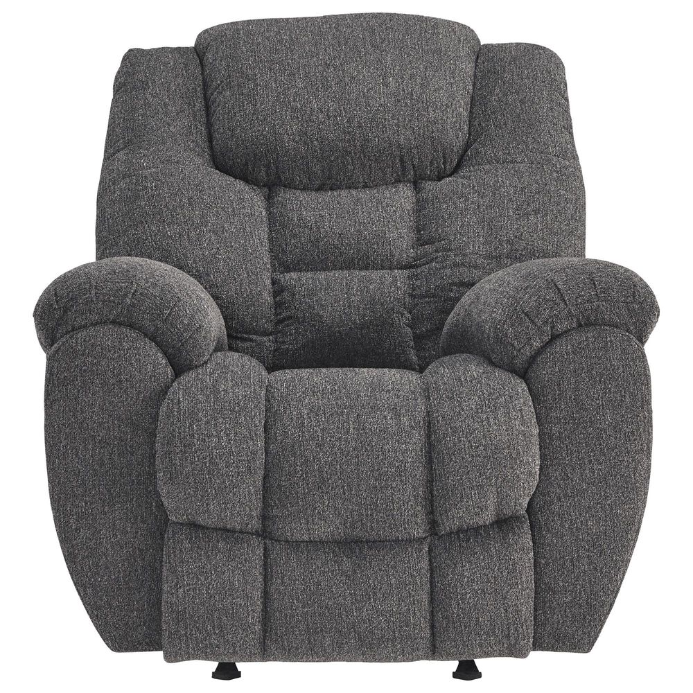 Ashley Foreside Manual Rocker Recliner in Charcoal, , large