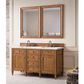 James Martin Vanities Brittany 60" Double Bathroom Vanity in Saddle Brown with 3 cm Ethereal Noctis Quartz Top and Rectangular Sinks, , large
