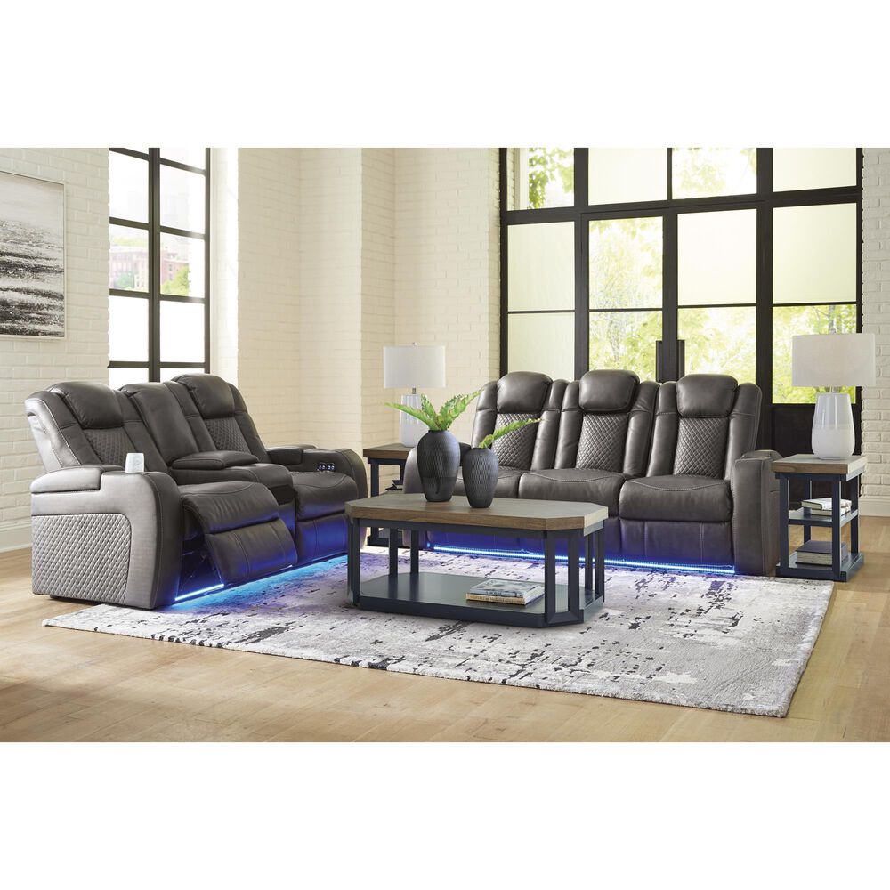 Ashley Fyne-Dyme 2-Piece Power Reclining Living Room Set in Shadow, , large