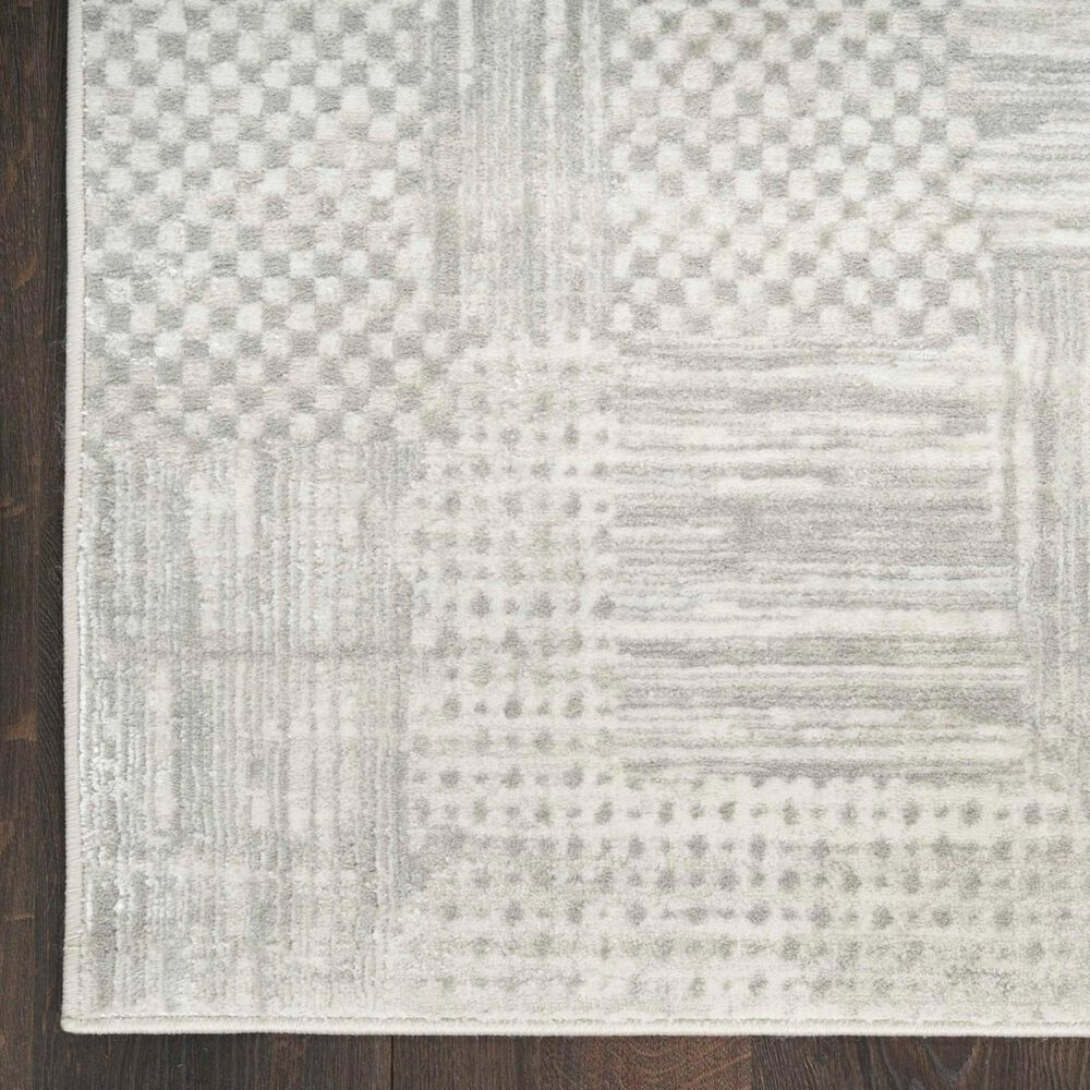Nourison Glitz GLZ09 Silver and Grey 9&#39; x 12&#39; Area Rug, , large