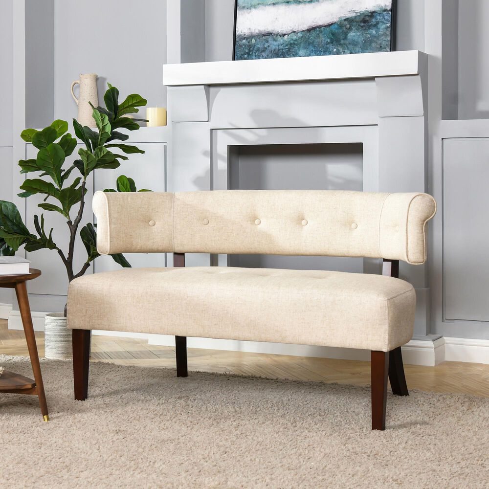 Jennifer Taylor Home Jared Stationary Settee in Wood Ash NFM
